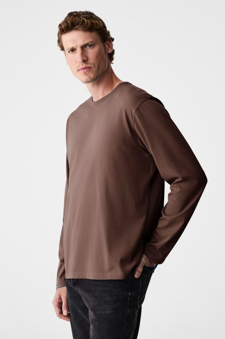 Geripptes Langarm-T-Shirt mit Rundhalsausschnitt - Image 4