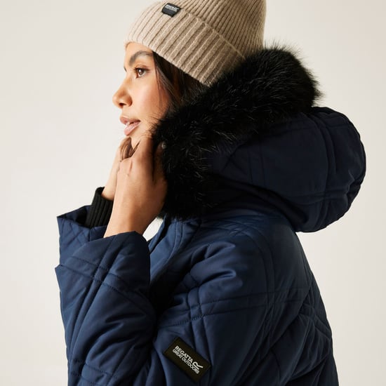 Regatta Damen Longline-Steppjacke Freyla – wasserabweisend – Marineblau - Image 5