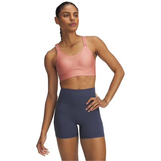 Under Armour Damen Infinity High V-Neck Sport-BH in Pink - Image 4