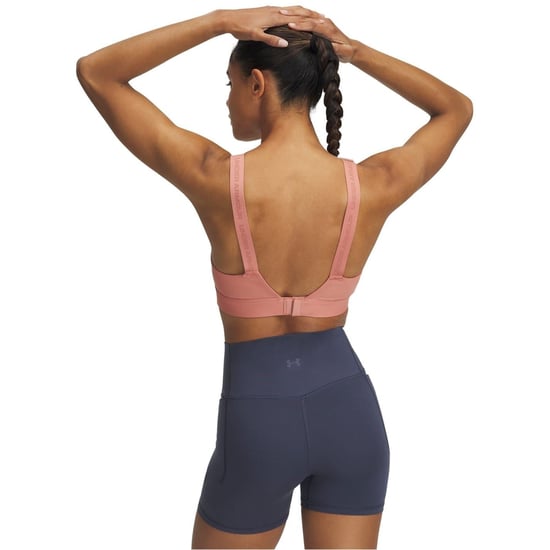 Under Armour Damen Infinity High V-Neck Sport-BH in Pink - Image 5