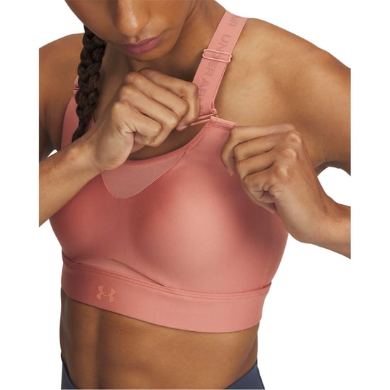 Under Armour Damen Infinity High V-Neck Sport-BH in Pink - Image 6