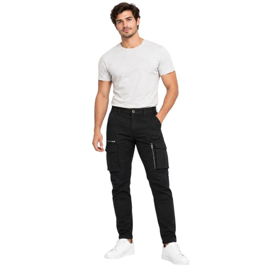 Joss Herren-Cargohose Regular Fit mit Reißverschlusstasche aus Stretch-Baumwolle, Cargo-Kampfhose, Arbeitshose - Image 1