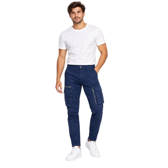 Joss Herren-Cargohose Regular Fit mit Reißverschlusstaschen aus Stretch-Baumwolle - Image 1