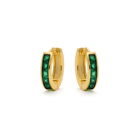 Luxenter Wudya Wudya Smaragdzirkonia-Ohrringe, aus 18 Karat Gelbgold - Image 3