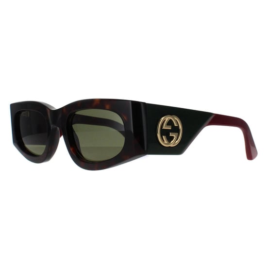 Gucci Rectangle Womens Havanna mit Grün und Rot Grün GG1664S - Image 2