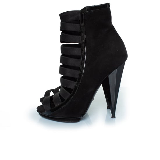 Gucci Olimpia Sandalen mit Riemen aus Lackleder und Wildleder - Image 2
