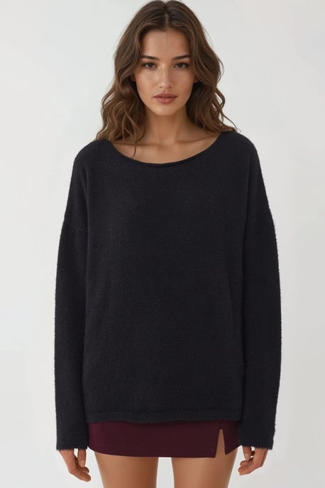Weicher Texturierter Bootsausschnitt Strickpullover - Image 6