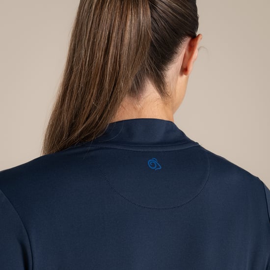 Craghoppers - T-Shirt für Damen, Stehkragen, Nosilife, Emblem, Langärmlig (Marineblau) - Image 6