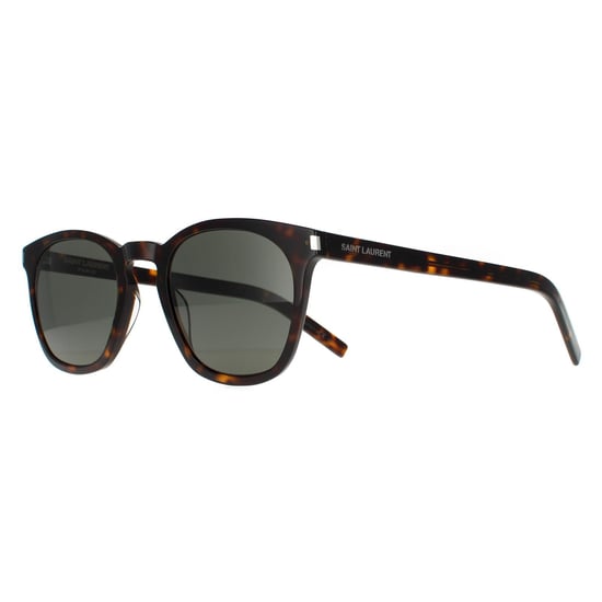 Saint Laurent Quadratische Unisex-Sonnenbrille dunkel Havanna Grau SL 28 SLIM - Image 2