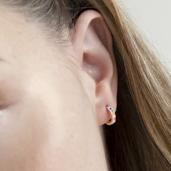 Luxenter Ohrring aus 925er Sterlingsilber mit mehrfarbigen Zirkonen und 18 Karat Rosévergoldung - Image 4