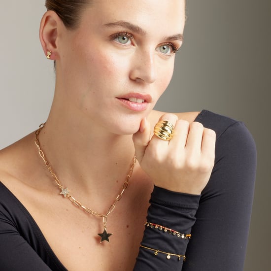 Luxenter Stern Halskette aus 18 Karat Gelbgold mit funkelnden Zirkonia - Image 2