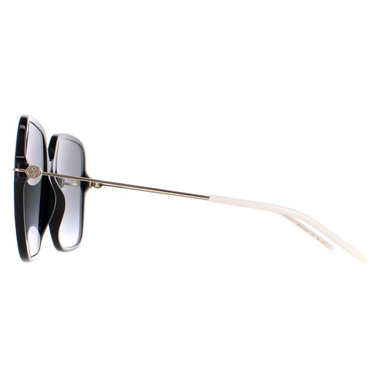 Gucci Square Womens Glänzend Schwarz und Gold Grau Gradient GG1267S - Image 3