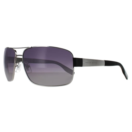 Hugo Boss Wrap Herren Ruthenium grau Gradient polarisierte Sonnenbrille - Image 2