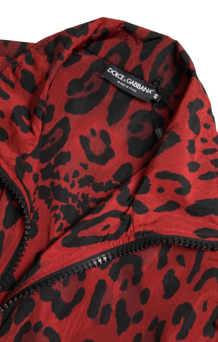 Leopardenmuster Trackjacke Rot-Schwarz Stil - Image 6