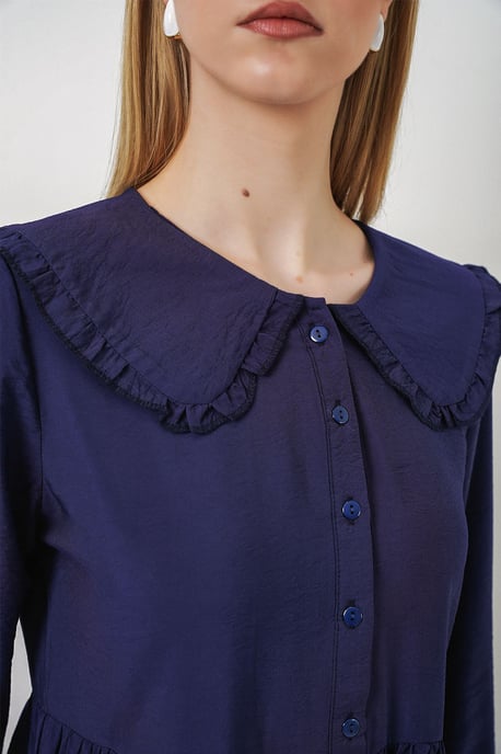 Maxikleid mit Babykragen und Knopfverschluss - Image 6