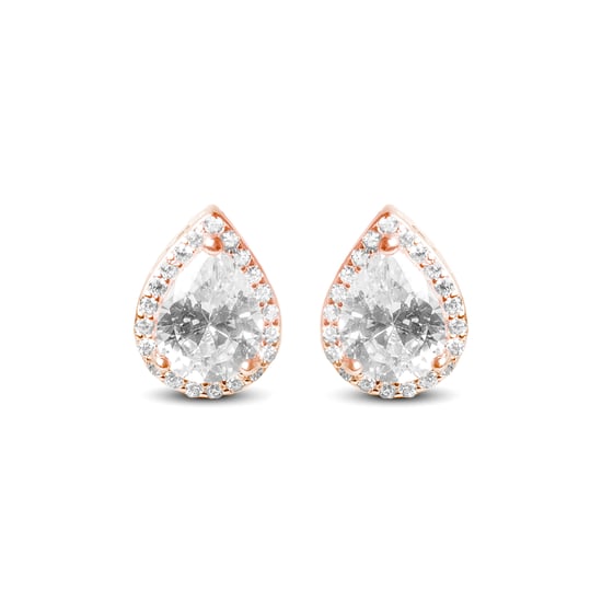 Luxenter Ohrringe, Theli aus 925er Sterlingsilber und glänzender Zirkonia mit 18K Roségold plattiert - Image 1