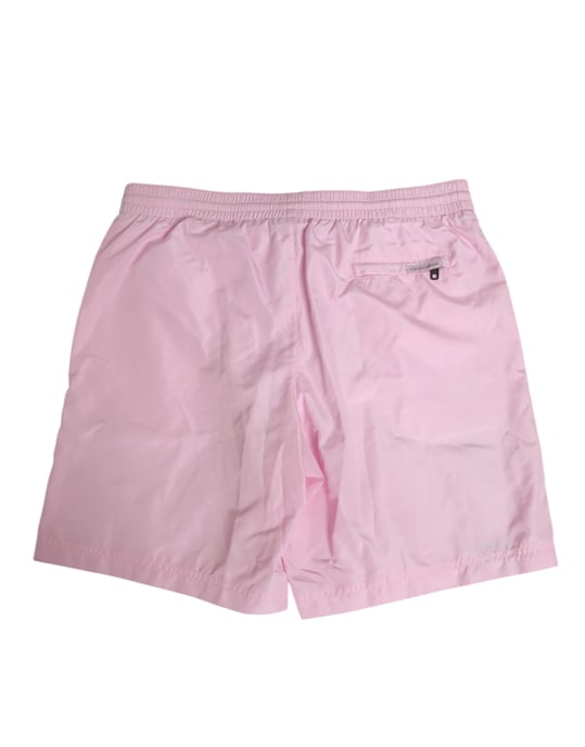 Dolce & Gabbana Pink Nylon Logo-Seitenstreifen Strandmode Herren Badebekleidung - Image 5