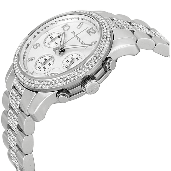Michael Kors MK5825 Runway Chronograph Damen Silber Uhr - Image 4