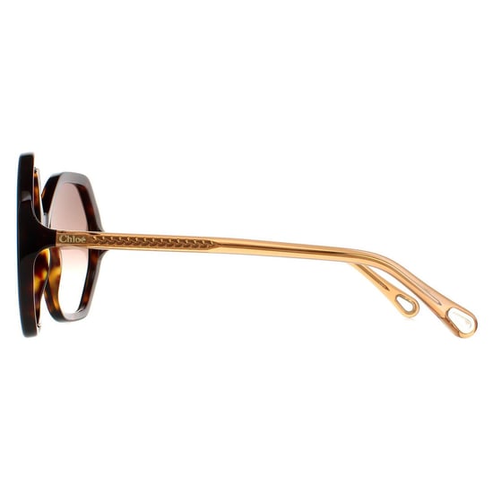 Chloe Round Womens Dark Havana and Brown Crystal Brown Gradient CH0008S Esther - Image 3