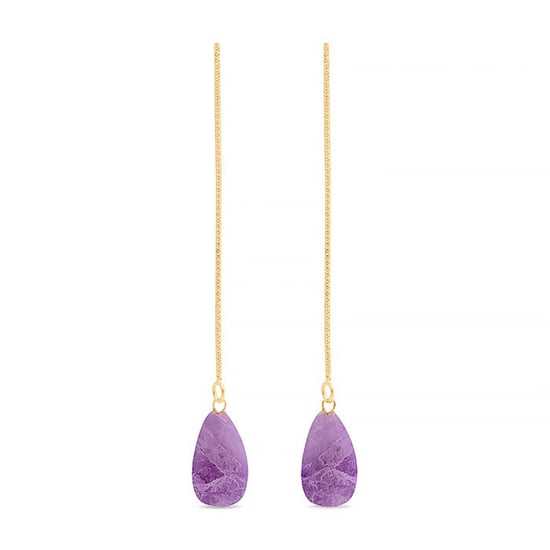 Luxenter, zoqoyi Ohrringe aus 925 Sterlingsilber und natürlichem Amethyst 18K vergoldet - Image 1