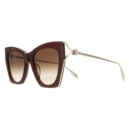 Alexander McQueen Cat Eye Womens Braun Gold Braun Gradient AM0375S - Image 2