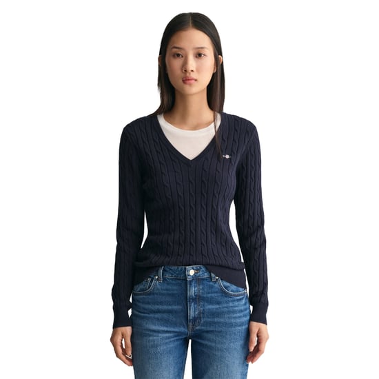 Gant Stretch Cotton Cable V-Neck Strickpullover - Image 2