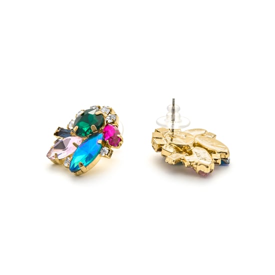 Luxenter Blue Crystal Ohrringe in 18k Gelbgold - Nyuva - Image 6