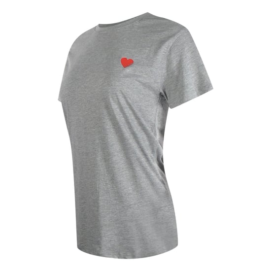 Moschino T-shirt Mit Kleinem Roten Herzlogo, Grau - Image 2