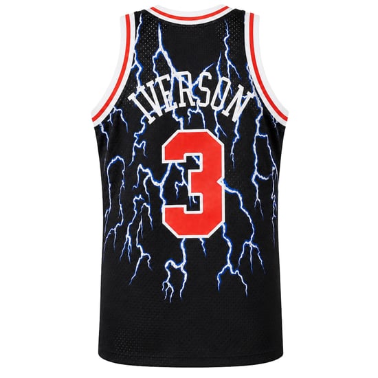 Mitchell & Ness NBA Philadelphia 76ers Lightning Jersey 3 Iverson Herren Schwarzes Tanktop - Image 2