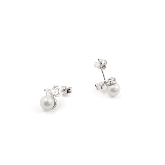 Luxenter Theria 925 Sterling Silber und weiße rhodinierte Perlen Ohrringe - Image 4