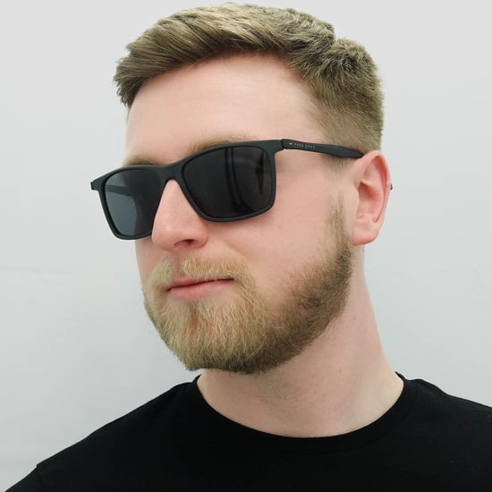 Hugo Boss Rectangle Mens Matte Black Grey Sunglasses - Image 6