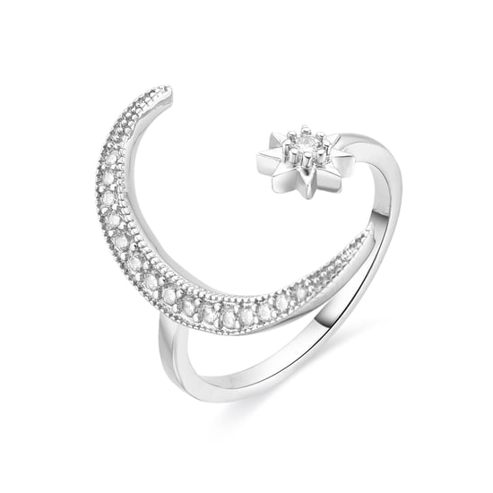 Ring Luxenter Meral, mit glänzenden Zirkonen, rhodiniert - Image 1