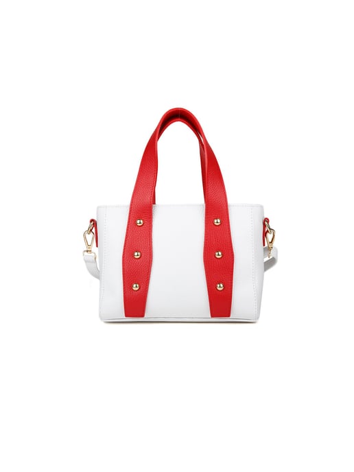 Giulia Monti Schultertasche Weiß Klassisch Rot - Image 1