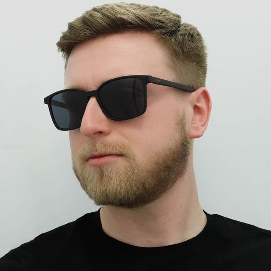 Hugo by Hugo Boss Square Mens Matte Schwarz Grau Sonnenbrille - Image 6