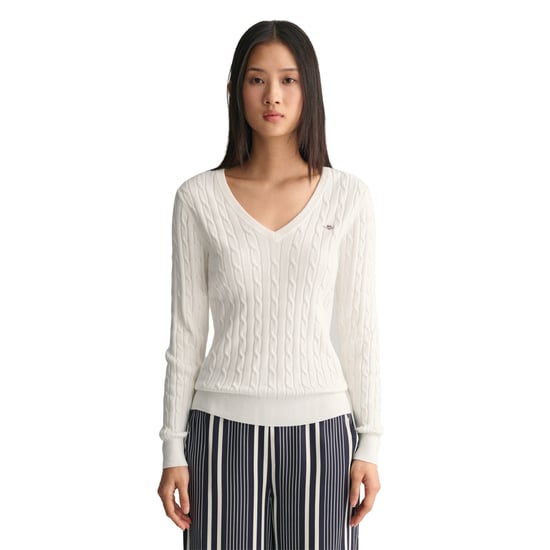 Gant Stretch Cotton Cable V-Neck Strickpullover - Image 2