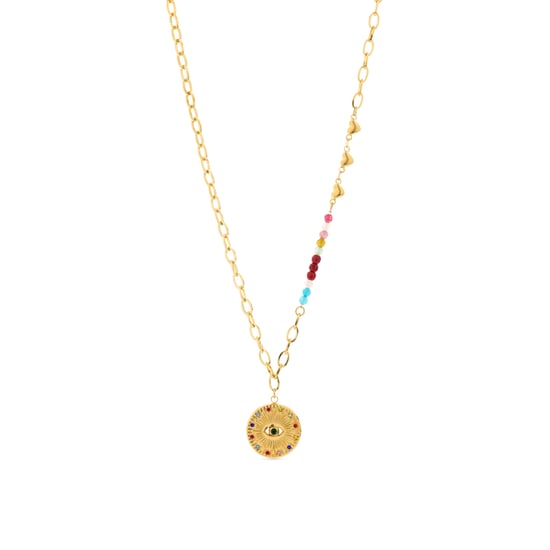 Luxenter Multicolor Kristall-Halskette aus 18K Gelbgold - Targey - Image 1