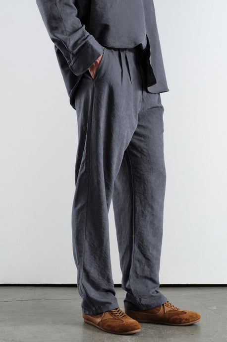 Strukturierte Mid-Waist Gerades Bein Maßhose - Image 2