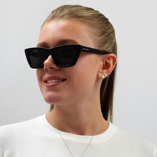 Saint Laurent Katzenaugen Damen Sonnenbrille Schwarz Grau - Image 6