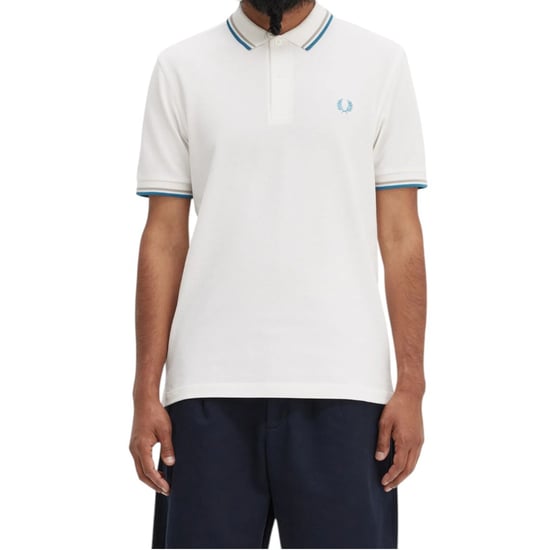 Fred Perry M3600 Twin Tipped Polo Shirt In White - Image 1