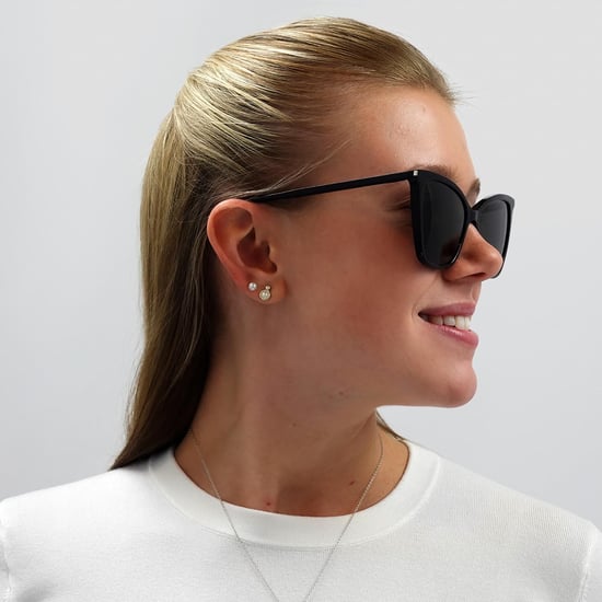 Saint Laurent Cat Eye Damen Schwarz Grau Sonnenbrille - Image 5