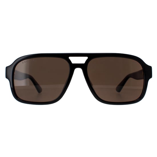 Gucci Aviator Herren Schwarz Braun Polarisiert GG1342S - Image 1