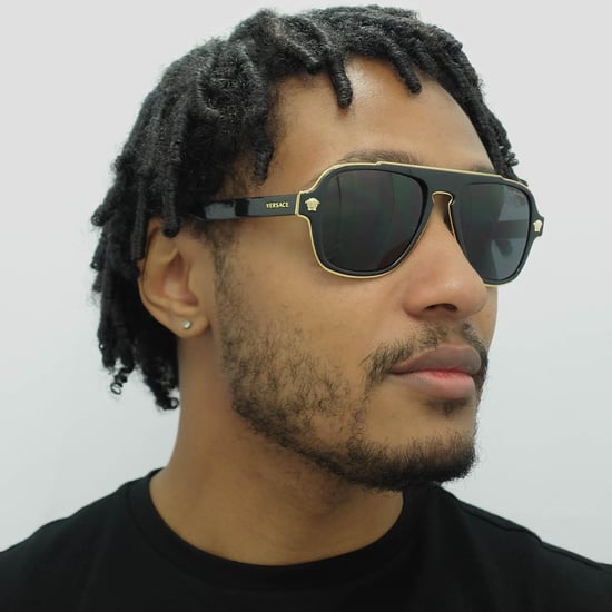 Versace Piloten Sonnenbrille Herren Schwarz Grau Polarisierend - Image 5