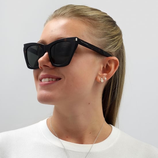 Saint Laurent Cat Eye Damen Sonnenbrille Havanna Grau - Image 6