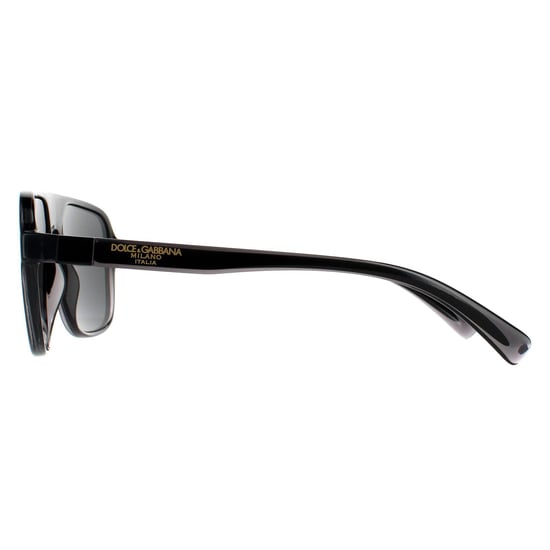 Dolce & Gabbana Quadratische Herren Sonnenbrille Transparent Grau und Schwarz Dunkelgrau - Image 3