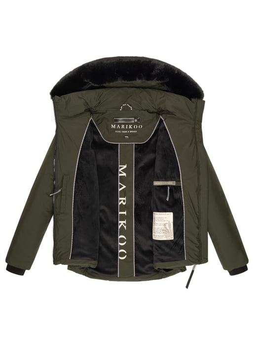 Marikoo Damen Winterjacke kurz mit Kunstfell & Teddyfutter – Morinaa - Image 6