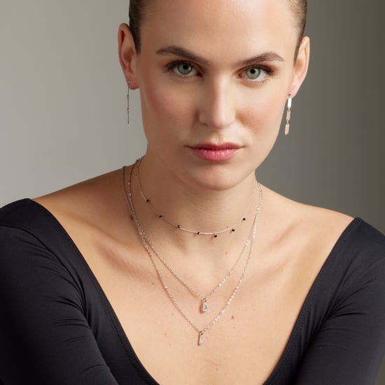 Luxenter, Khosar-Halskette aus 925er Sterlingsilber und rhodiniertem Onyx - Image 2