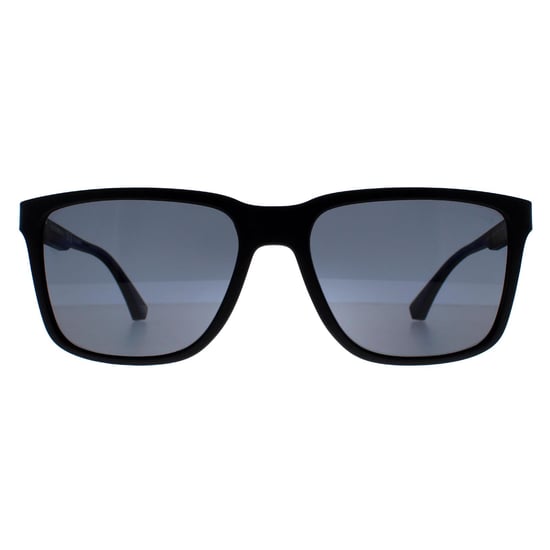 Emporio Armani Rechteckige Herren Gummi Schwarz Grau Polarisiert EA4047 - Image 1