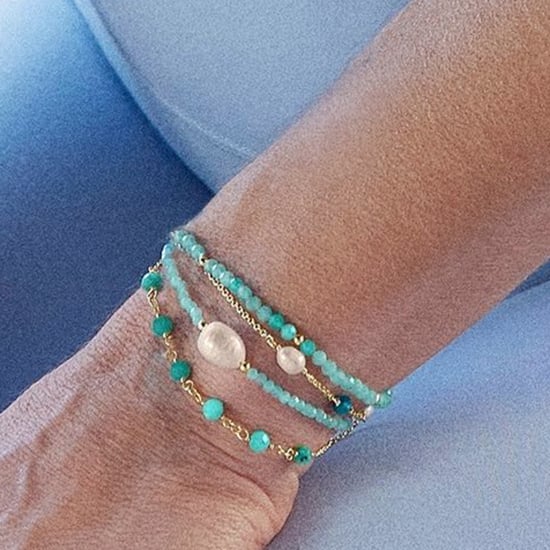 Luxenter-Armband, Athat aus Metalllegierung und Amazonit, 18K vergoldet - Image 3