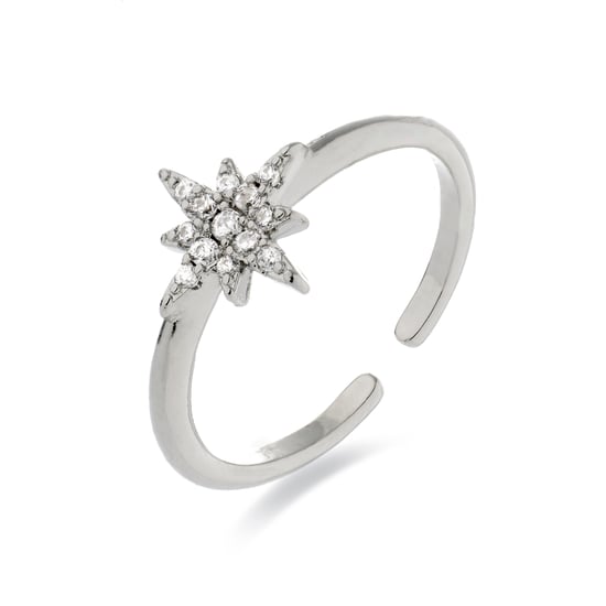 Luxenter Ring mit rhodiniertem Brillantzirkonia - Kimsel - Image 1