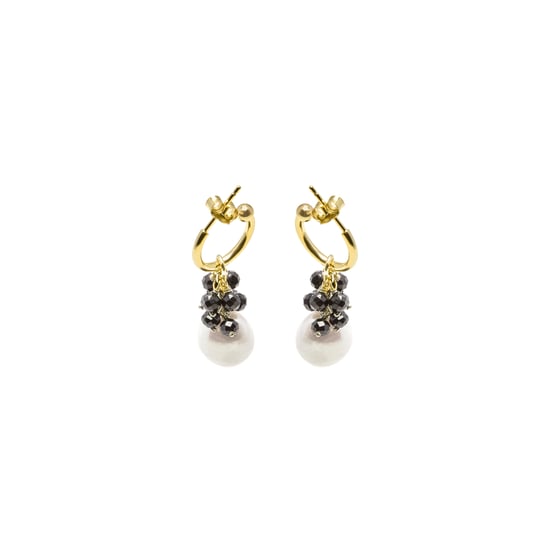 Luxenter Sterling Silber 925 Ohrringe mit schwarzem Kristall in 18K Gelbgold - Sahme - Image 3